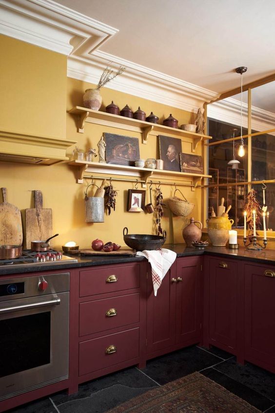 49 Sophisticated Burgundy Kitchen Decor Ideas DigsDigs