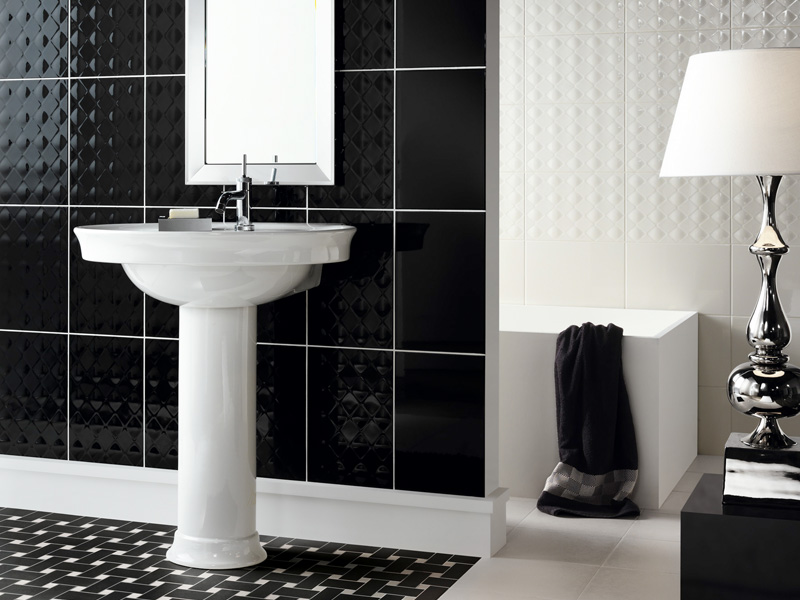 Beautiful Wall Tiles For Black And White Bathroom – York by NovaBell