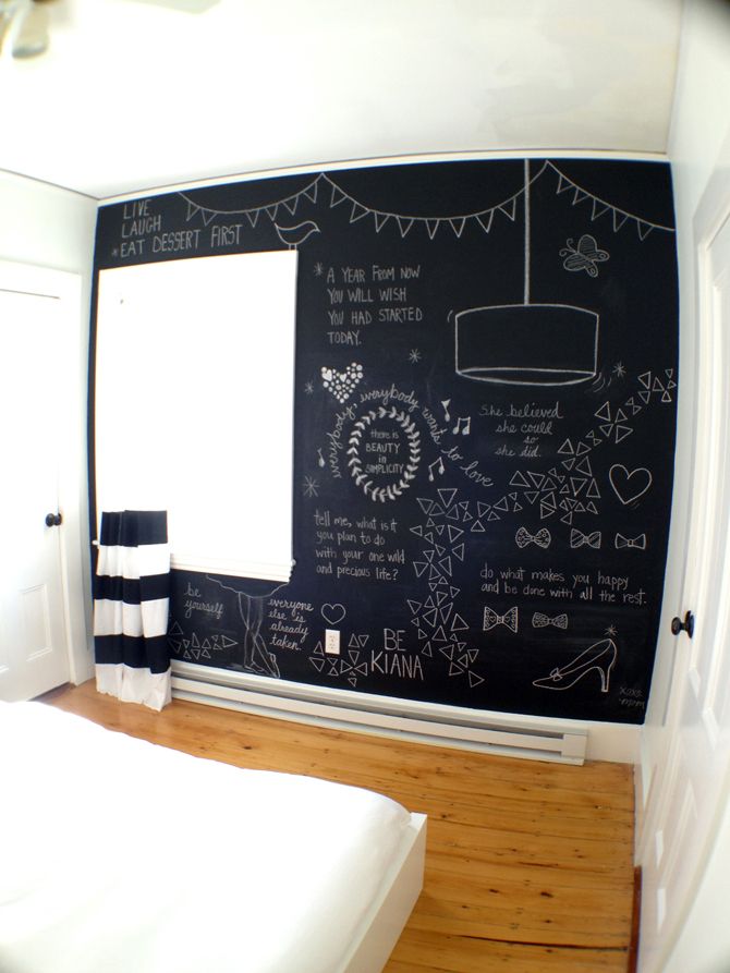 Minimalist Bedroom Chalkboard Wall 