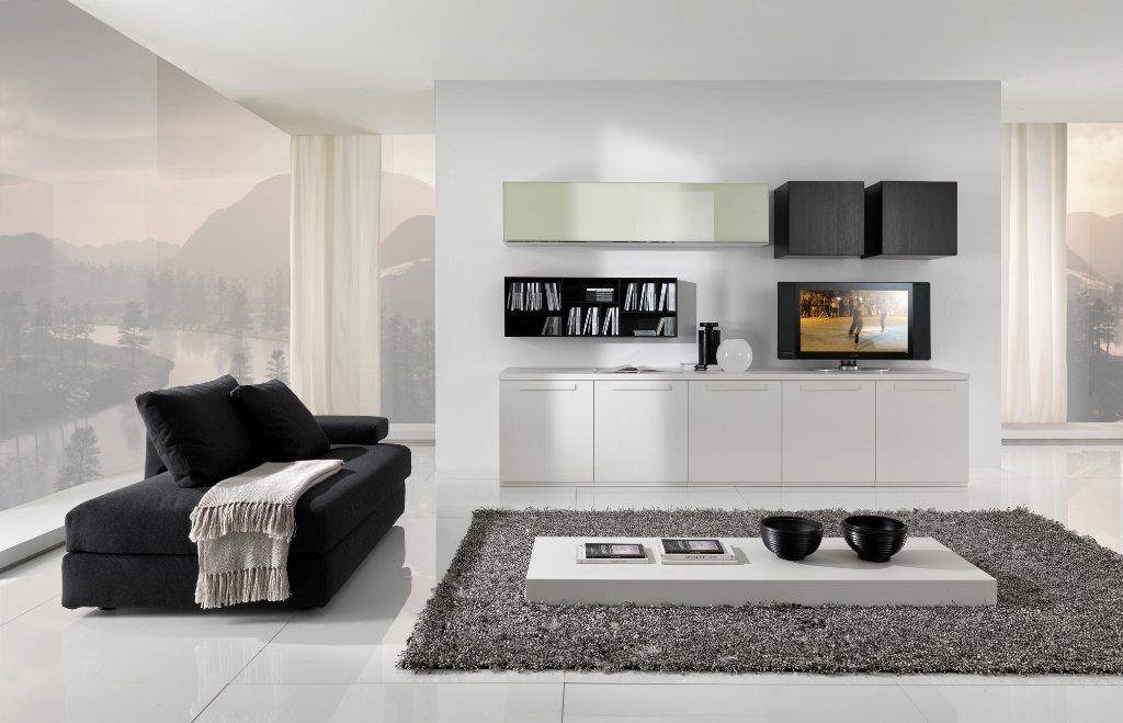 White Modern Living Room Furniture