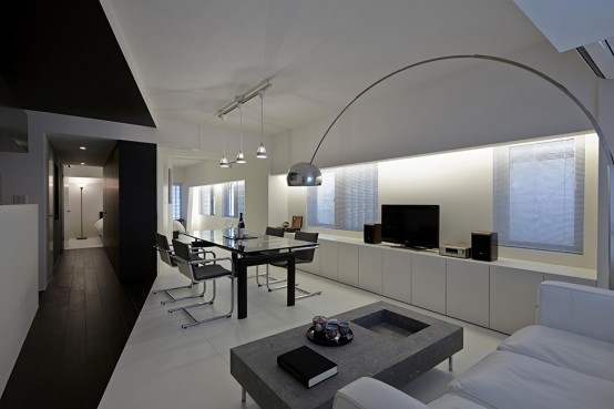 Pure Minimalism Black And White Monochromatic Apartment