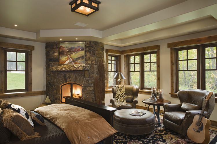 rustic bedroom western traditional residence ontario homes digsdigs bedrooms decor interior country master decorating modern fireplace interiors ranch living furniture