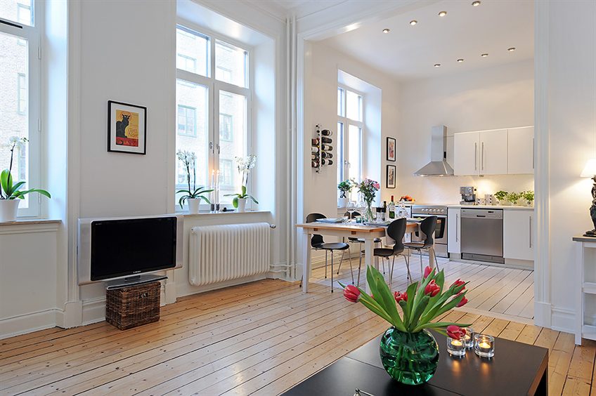 Swedish 58 Square Meter Apartment Interior Design With Open