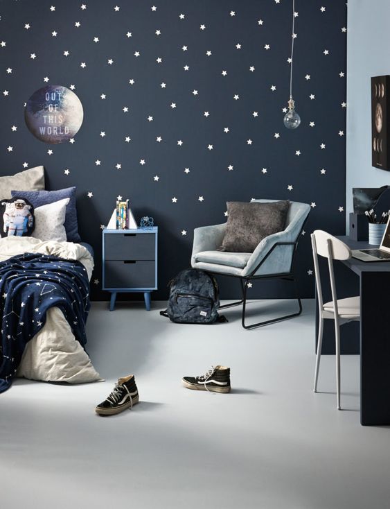 space themed kids bedroom