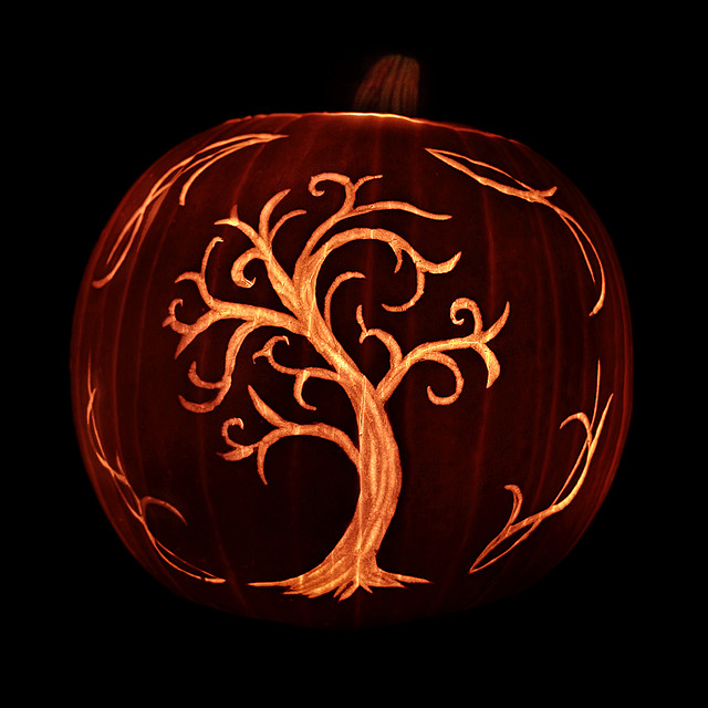 spooky tree pumpkin template