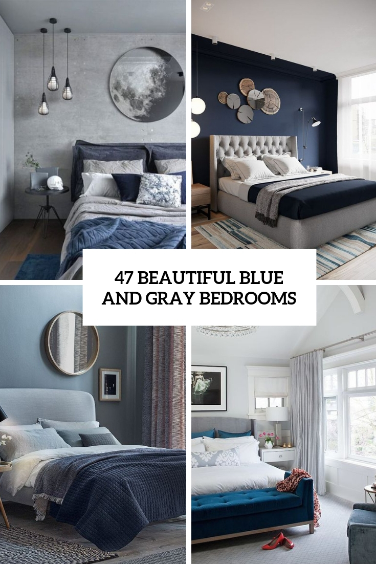 47 Beautiful Blue And Gray Bedrooms Obsigen