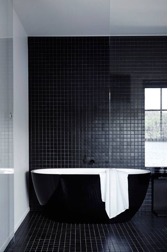 Black Bathroom Tile Ideas - 15 ways to make a statement with black