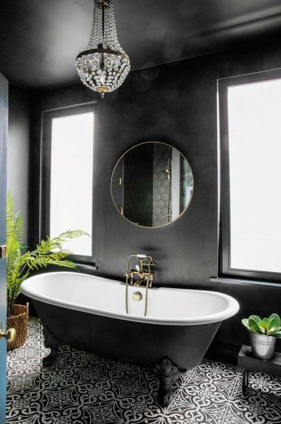 https://www.digsdigs.com/photos/2012/08/a-black-bathroom-with-painted-walls-a-refined-black-clawfoot-tub-a-mosaic-tile-floor-and-a-crystal-chandelier.jpg