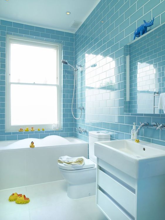 97 Cool Blue Bathroom Design Ideas - DigsDigs