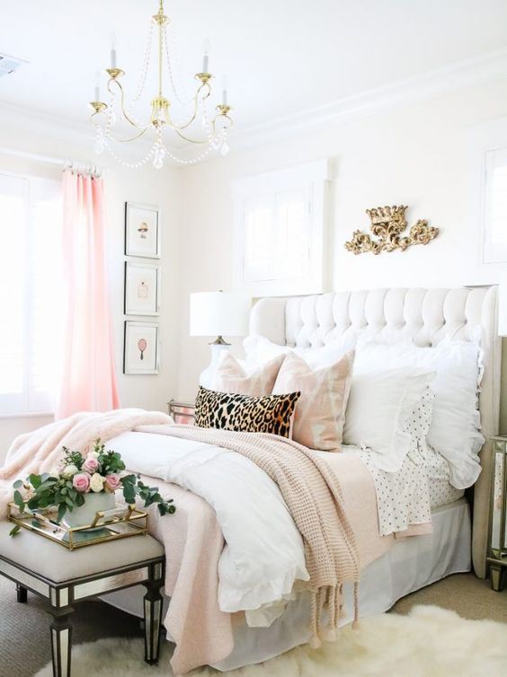 Rose Gold Silver And White Bedroom - Drew Blue31