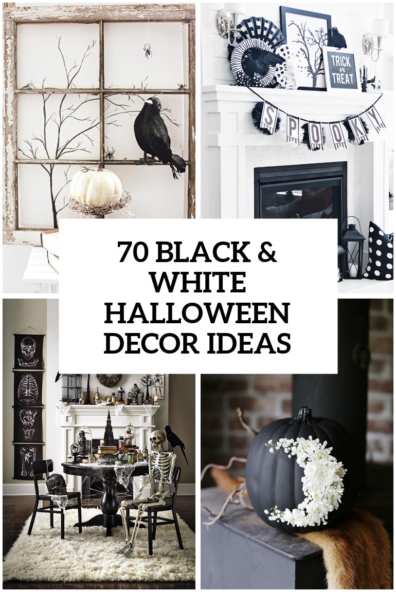Elegant Black And White Halloween Decor 
