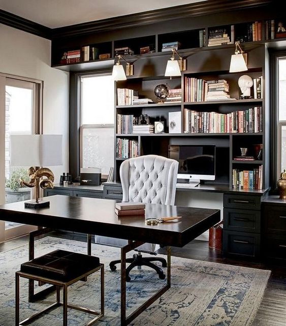 59 Stylish And Dramatic Masculine Home Offices Digsdigs
