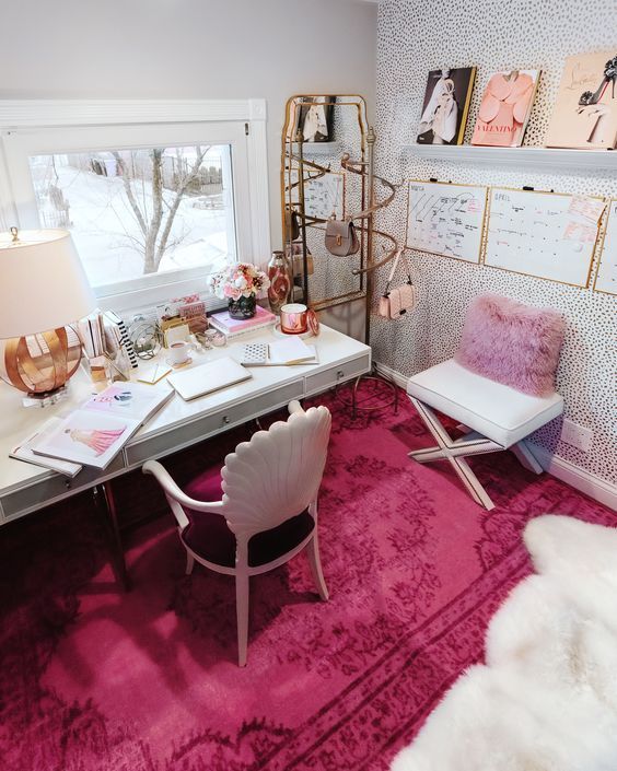 beautiful color feminine desks design ideas