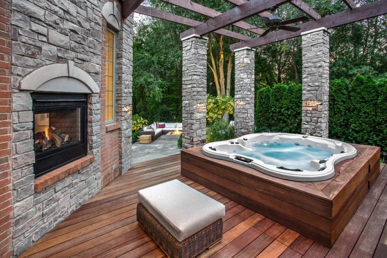 small backyard designs with hot tub Tubs spas masterspas installations ...