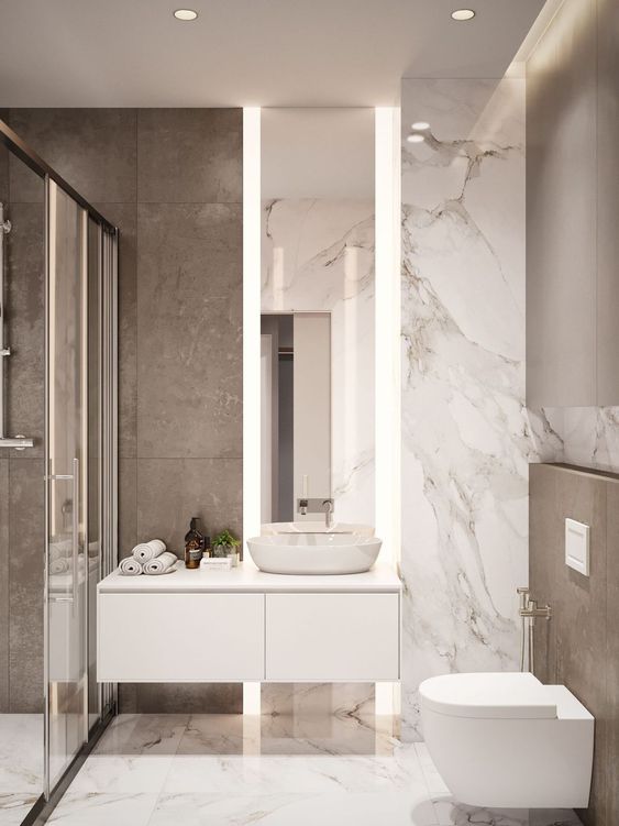 toallero escalera  Beautiful small bathrooms, Minimalist apartment decor,  Beautiful bathroom vanity