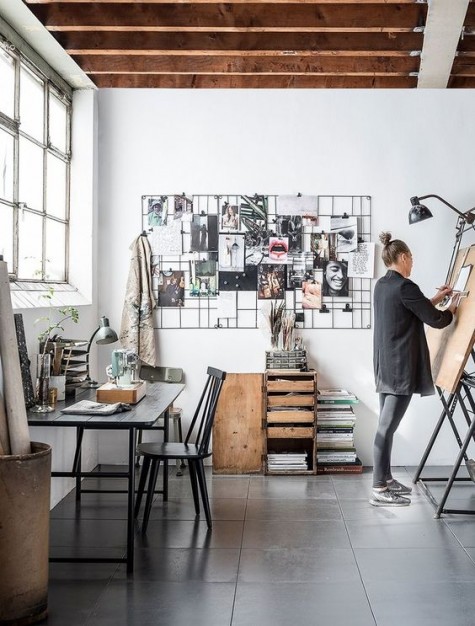 industrial chic office decor