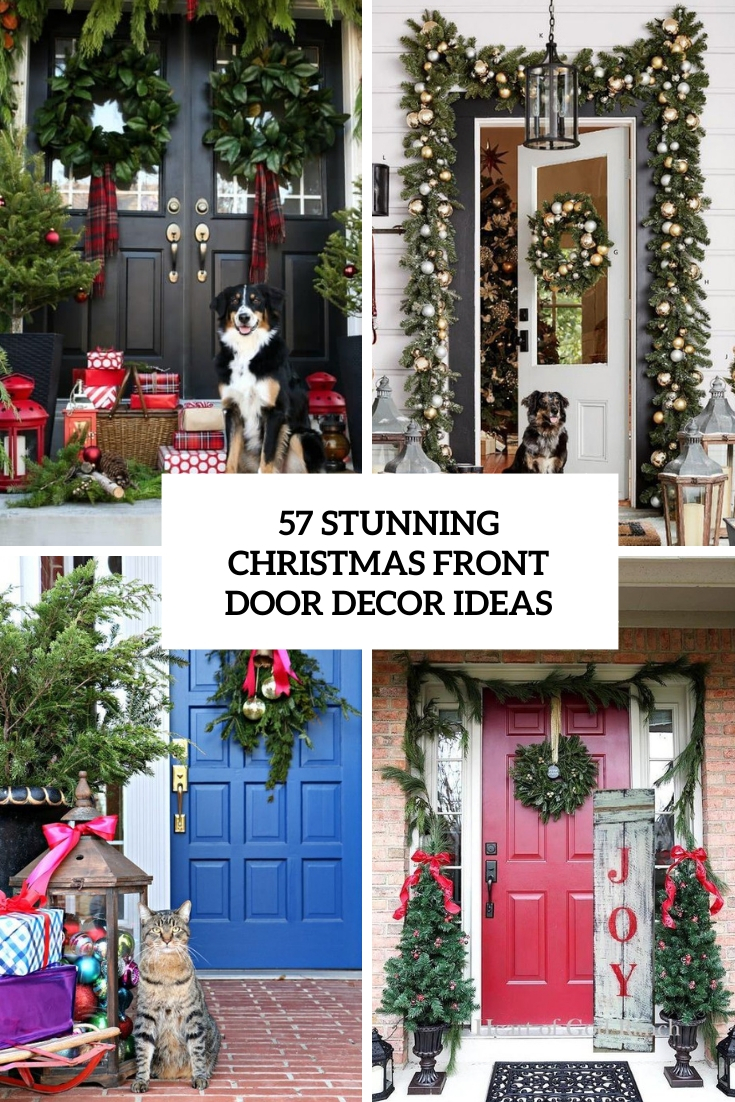 57 Stunning Christmas Front Door Decor Ideas Digsdigs