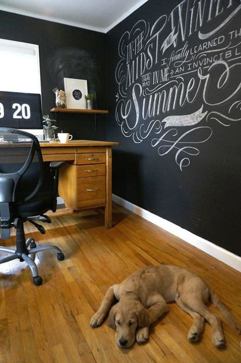 50 Smart Chalkboard Home Office Décor Ideas - DigsDigs