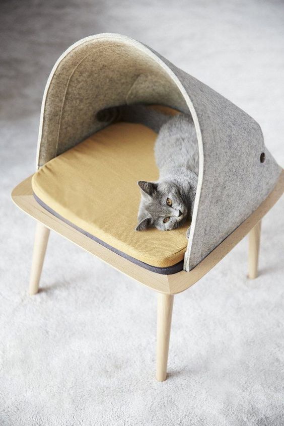 Stylish Plywood Cat House Handmade Cozy Cat Bed Rustical
