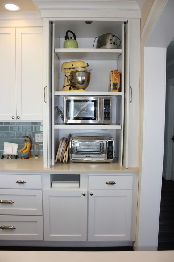 34 Best Kitchen Appliance Storage Ideas  Kitchen appliance storage, Small kitchen  appliance storage, Store kitchen appliances
