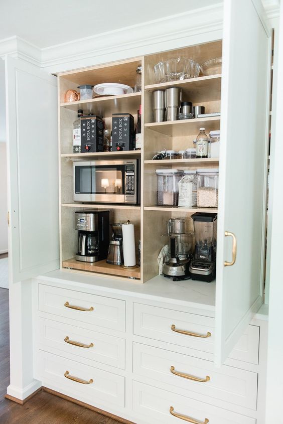 All The Appliances Hidden Inside A Cabinet Will Keep Your Space Sleek And Elegant Everything Hidden Is Perfect 