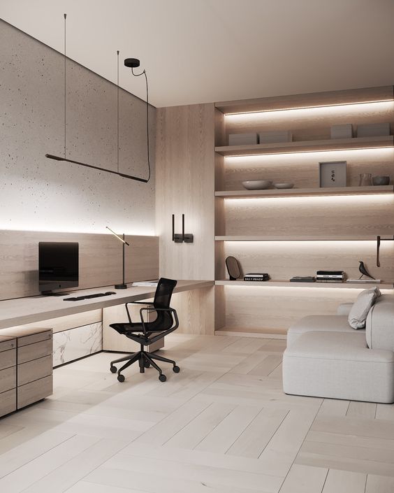 59 Stylish Super Minimalist Home Office Designs - DigsDigs