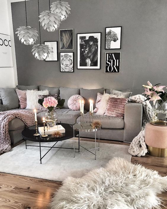 57 Timeless Grey And Pink Home Decor Ideas - DigsDigs