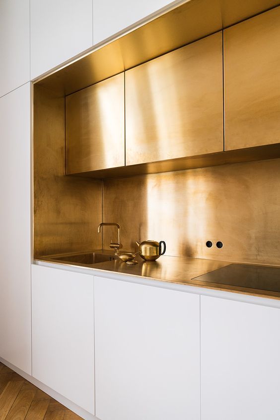 Are These Brass and Gold Metallic Kitchen Cabinets Glam Enough for