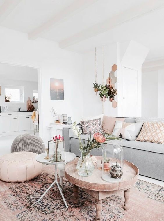 Chic and Modern Blush Pink Living Room  Pink living room decor, Pink  living room, Couches living room