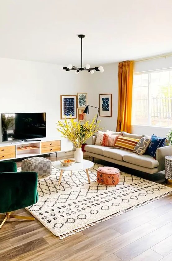 mid century modern living room furniture