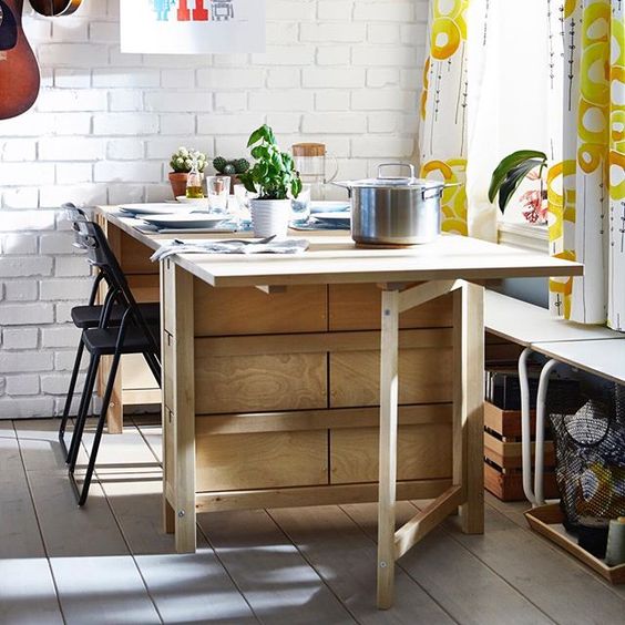 Slepen Airco inflatie 33 Ways To Use IKEA Norden Gateleg Table In Décor - DigsDigs