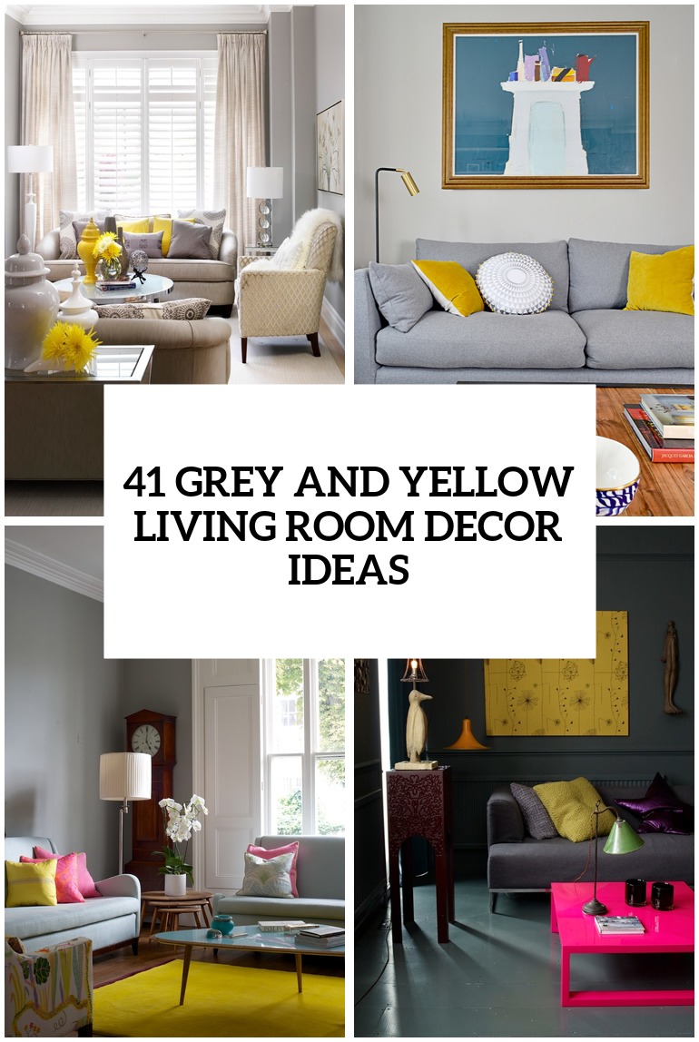 29 Stylish Grey And Yellow Living Room Decor Ideas Cover 