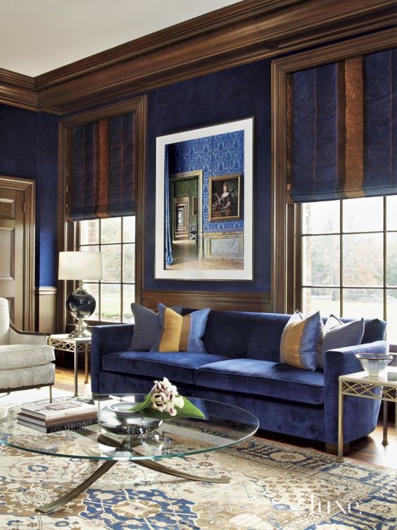 33 Cool Brown And Blue Living Room Designs