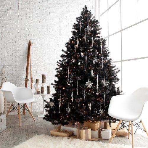 black white christmas tree