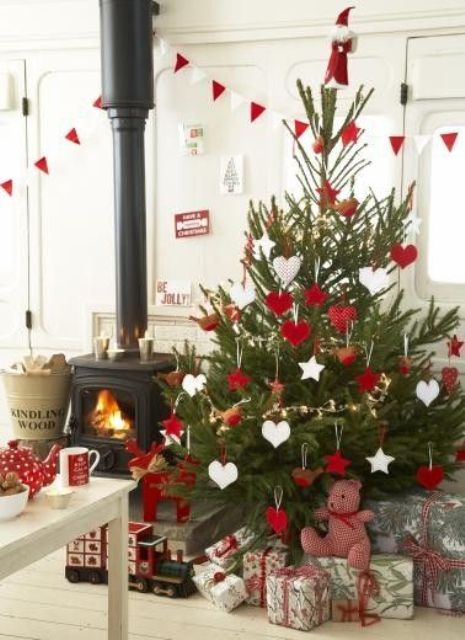 whimsical red and white Christmas decorations