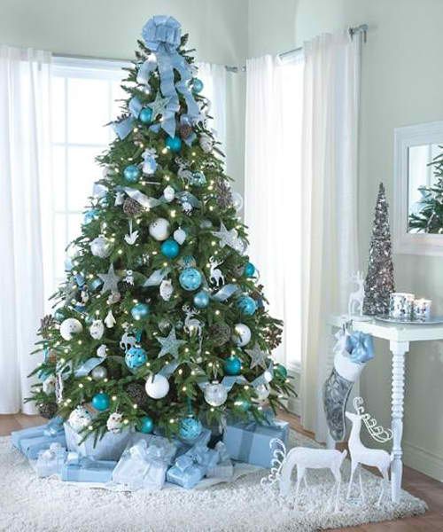 christmas tree lights blue and white