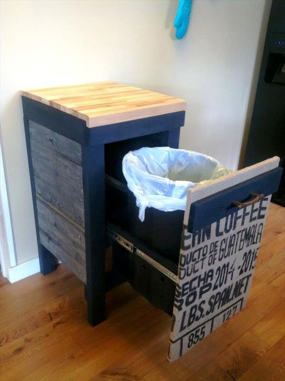 41 Sneaky Ways To Hide A Trash Can In Your Kitchen - DigsDigs