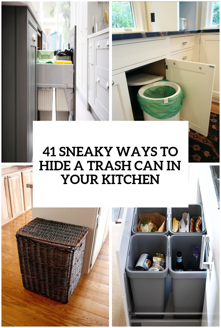 41 Sneaky Ways To Hide A Trash Can In Your Kitchen DigsDigs