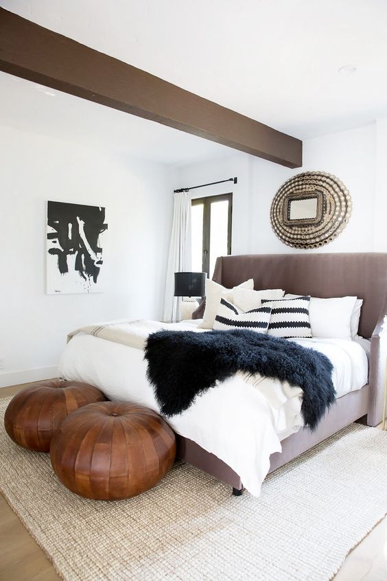 faux leather bedroom accents