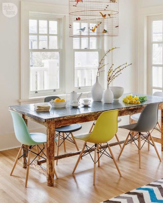 Look We Love: Traditional Table Plus Modern Chairs
