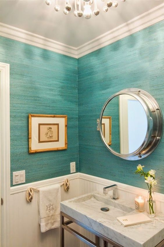 03 Turquoise   With A Texture Is A Trendy And Edgy Way To Spruce Up Your Bathroom 