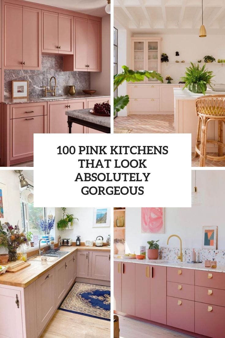 Pink and Blue Pastel Modern Kitchen Interior. Kitchen Accessories