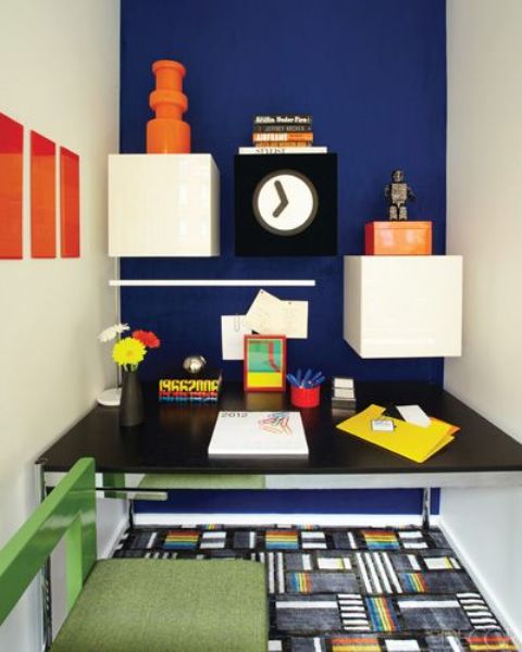25 Color Block Decor Ideas For Home Offices - DigsDigs