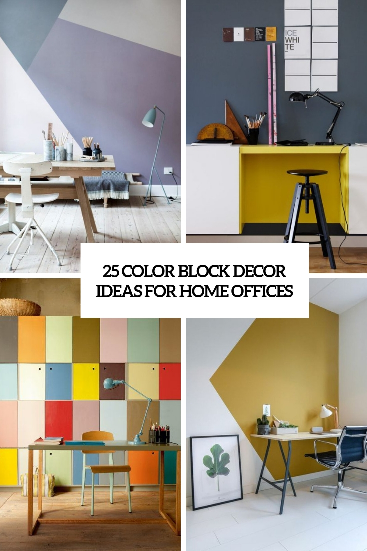 25 Color Block Decor Ideas For Home Offices - DigsDigs