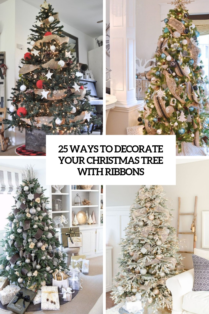 decorating with christmas ribbon tree