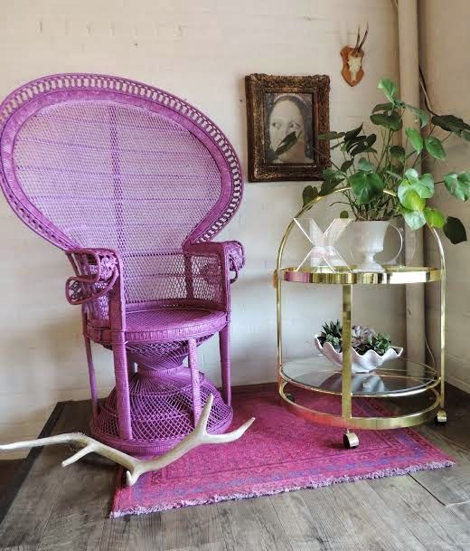 pink peacock chair