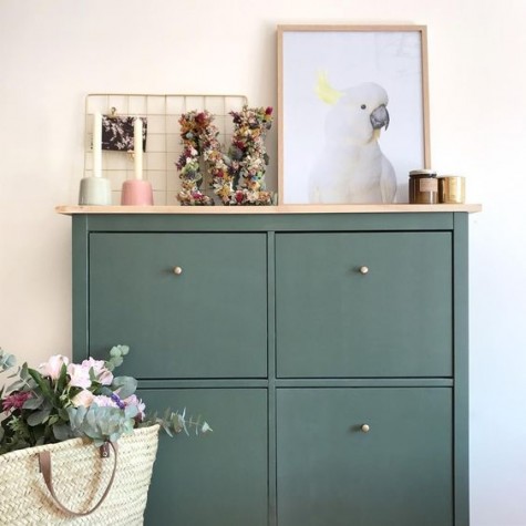 https://www.digsdigs.com/photos/2019/12/14-a-dark-green-IKEA-Hemnes-shoe-cabinet-hack-with-a-wooden-countertop-is-a-stylish-idea-for-a-modern-home.jpg