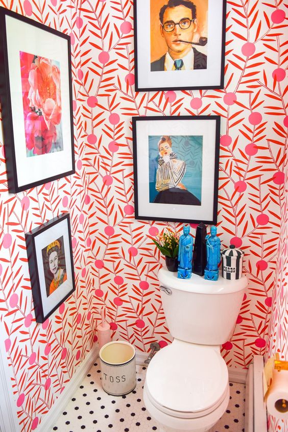 19-a-colorful-powder-room-with-bold-wallpaper-and-statement-artworks-plus-statuettes-is-all-about-fun.jpg