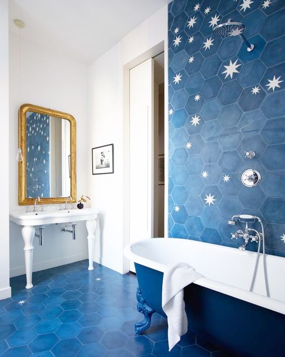 Go Bold with a Blue Bathroom for 2020