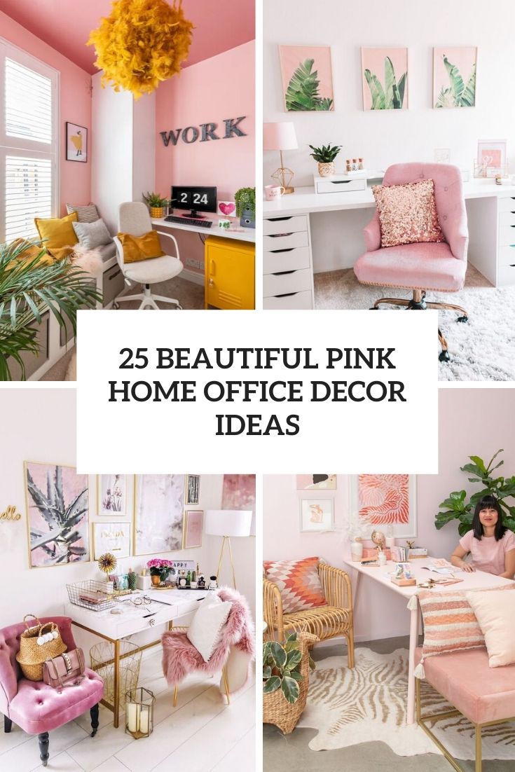 25 Beautiful Pink Home Office Decor Ideas - DigsDigs